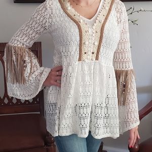 Lace boho blouse and tank